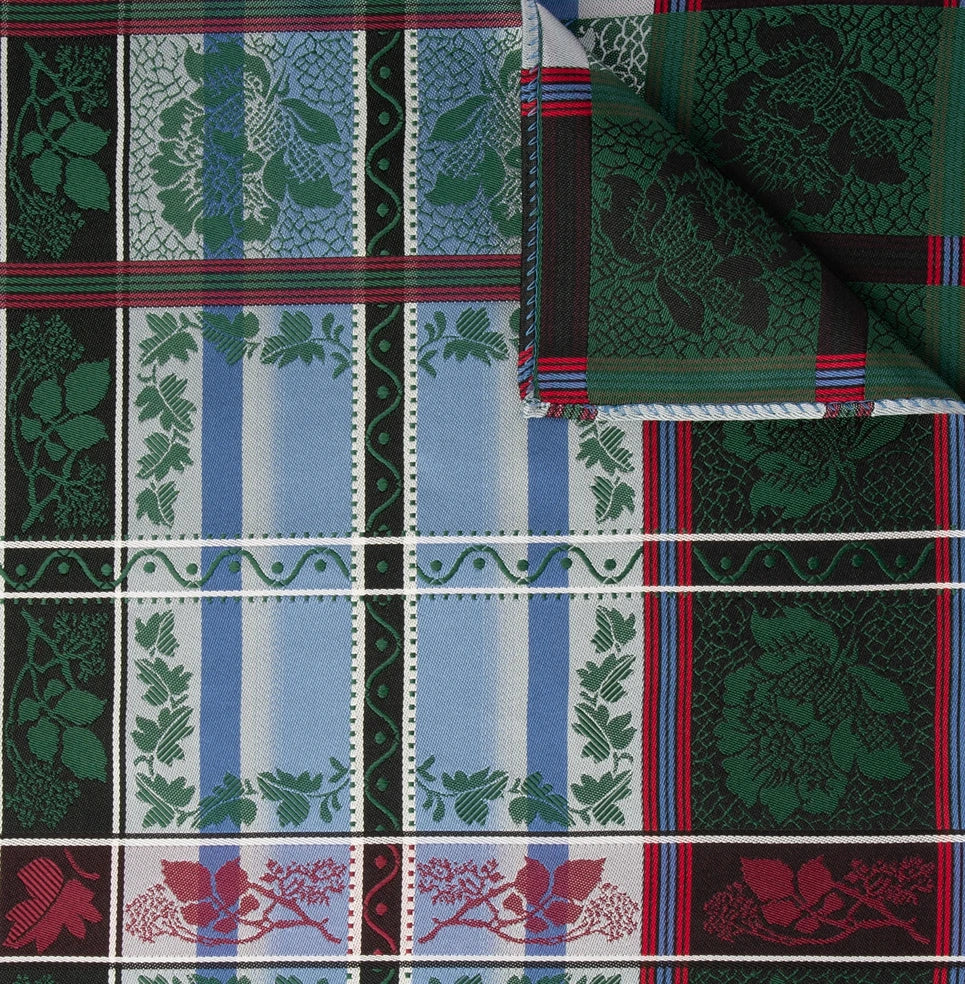 Eufemia *005* silk scarf 70cm x 70cm-dark green/red