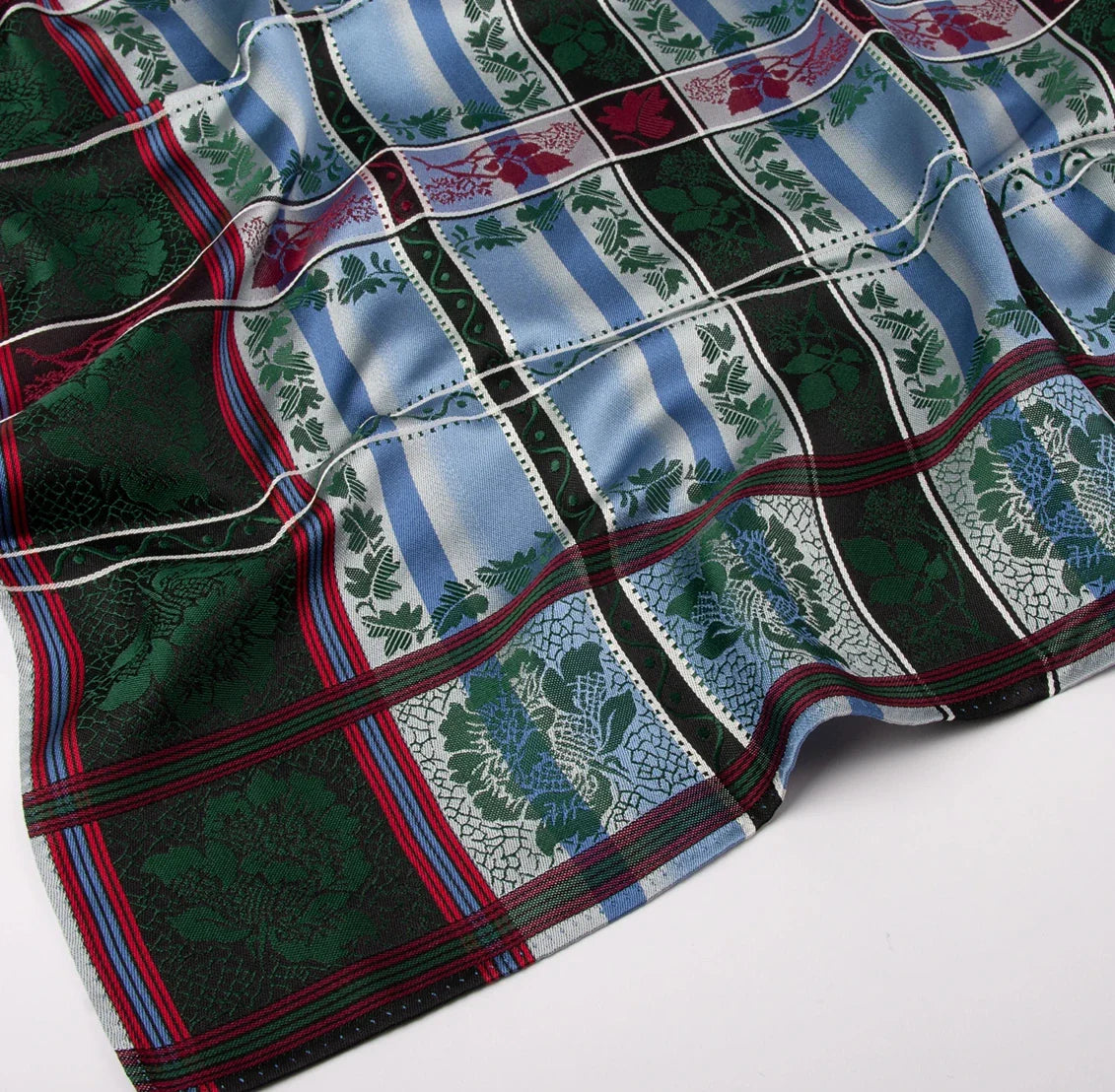Eufemia *005* silk scarf 70cm x 70cm-dark green/red
