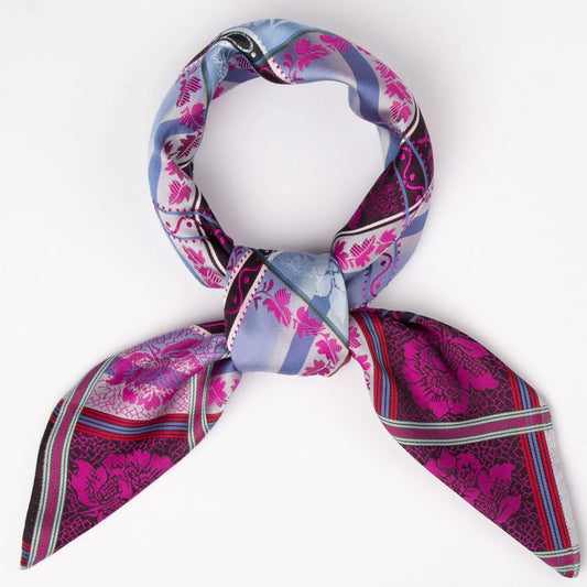 Eufemia silk scarf-012-70x70-fuchsia/light blue