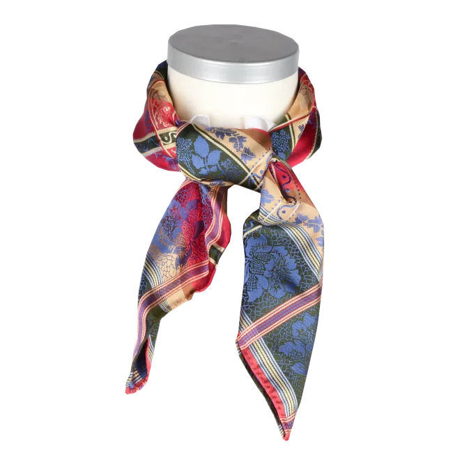 Eufemia *031* silk scarf 70cm x 70cm-blue/red/green