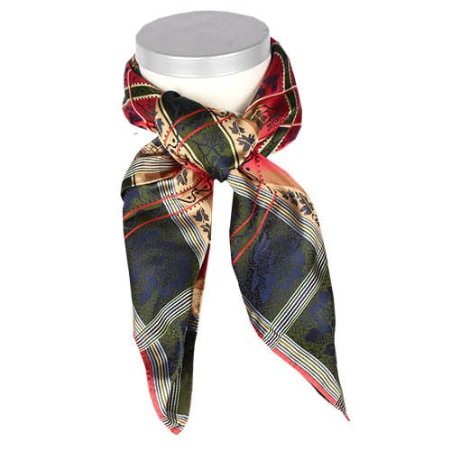 Eufemia *036* silk scarf 70cm x 70cm-green/blue/red