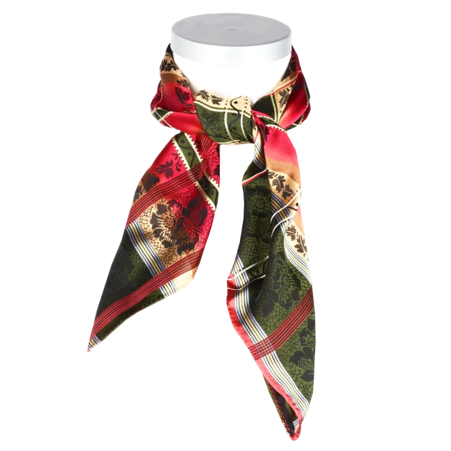Eufemia *034* silk scarf 70cm x 70cm-red/green/gold