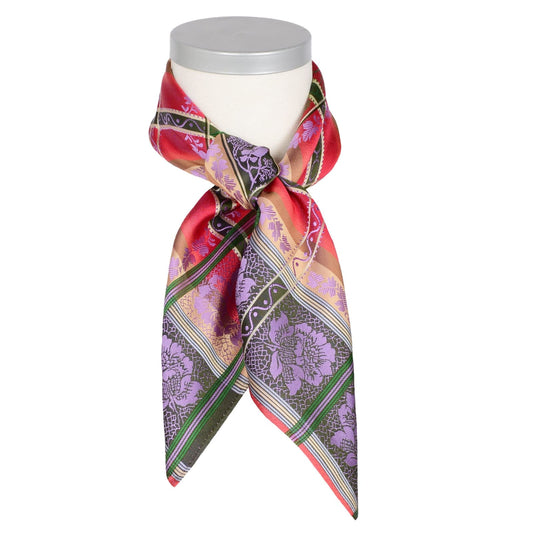 Eufemia *056* silk scarf 70cm x 70cm-lilac/green/pink