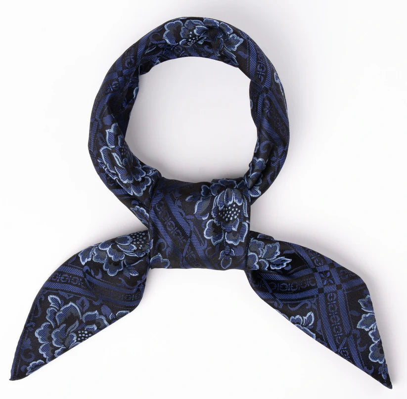 Silk scarf-Evita *012* 75cm x 75cm-blue