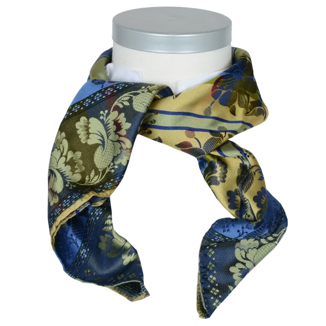 Gabriella *070* silk scarf 70cm x 70cm-blue/yellow/green