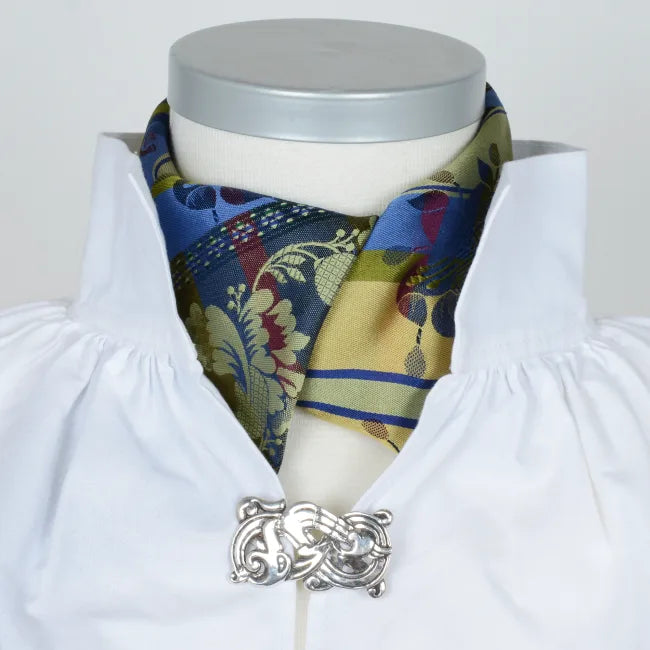 Gabriella *070* silk scarf 70cm x 70cm-blue/yellow/green