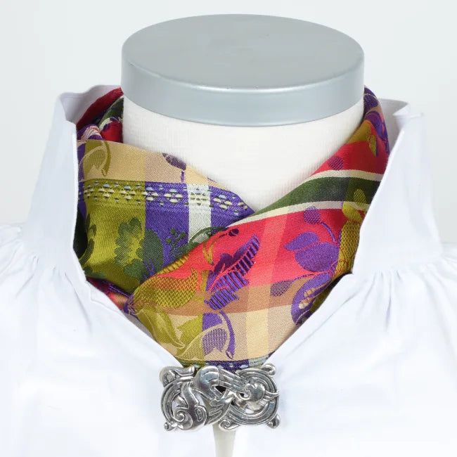 Gabriella *045* silk scarf 70cm x 70cm-green/purple/red