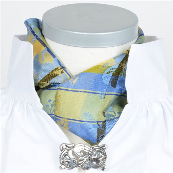 Gabriella *065* silk scarf 70cm x 70cm-blue/yellow