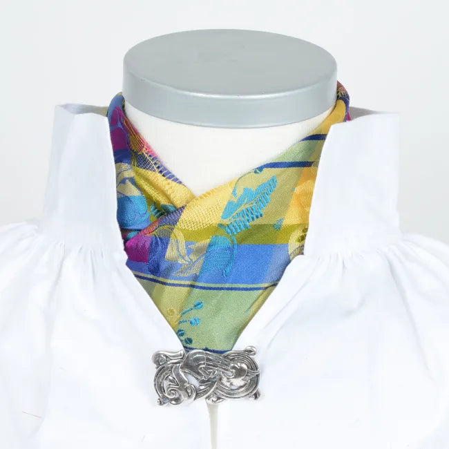 Gabriella *073* silk scarf 70cm x 70cm-yellow/blue/pink