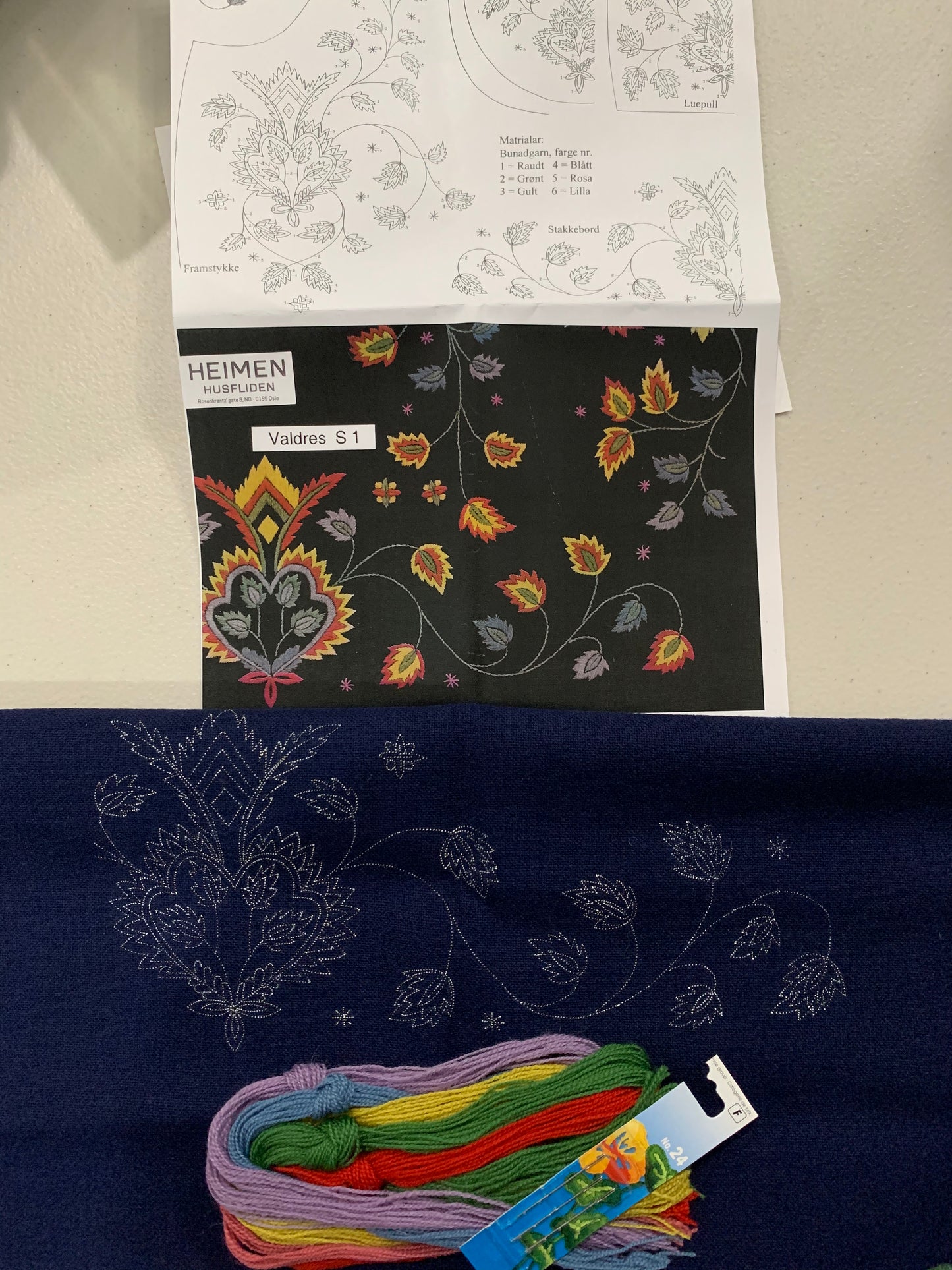 Bunad embroidery practice kit-Gamle Valdres S1 Bunad