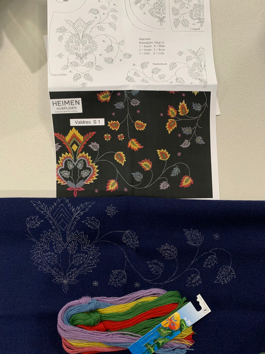 Bunad embroidery practice kit-Gamle Valdres S1 Bunad