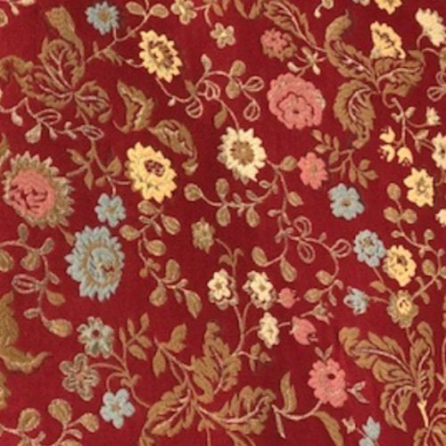 Silk fabric-Gullfax Lampas-74% cotton/15% silk/11% lurex-140 cm wide-red