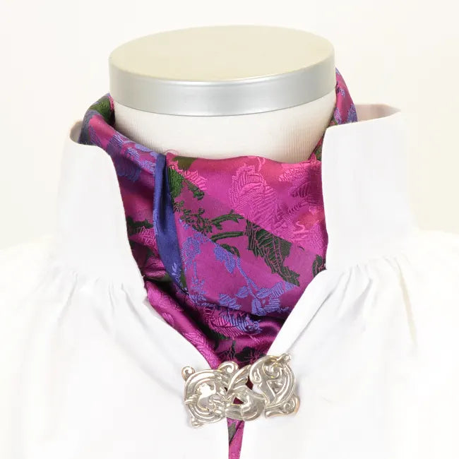 Herborg silk scarf-013-70x70-fuchsia/green/purple