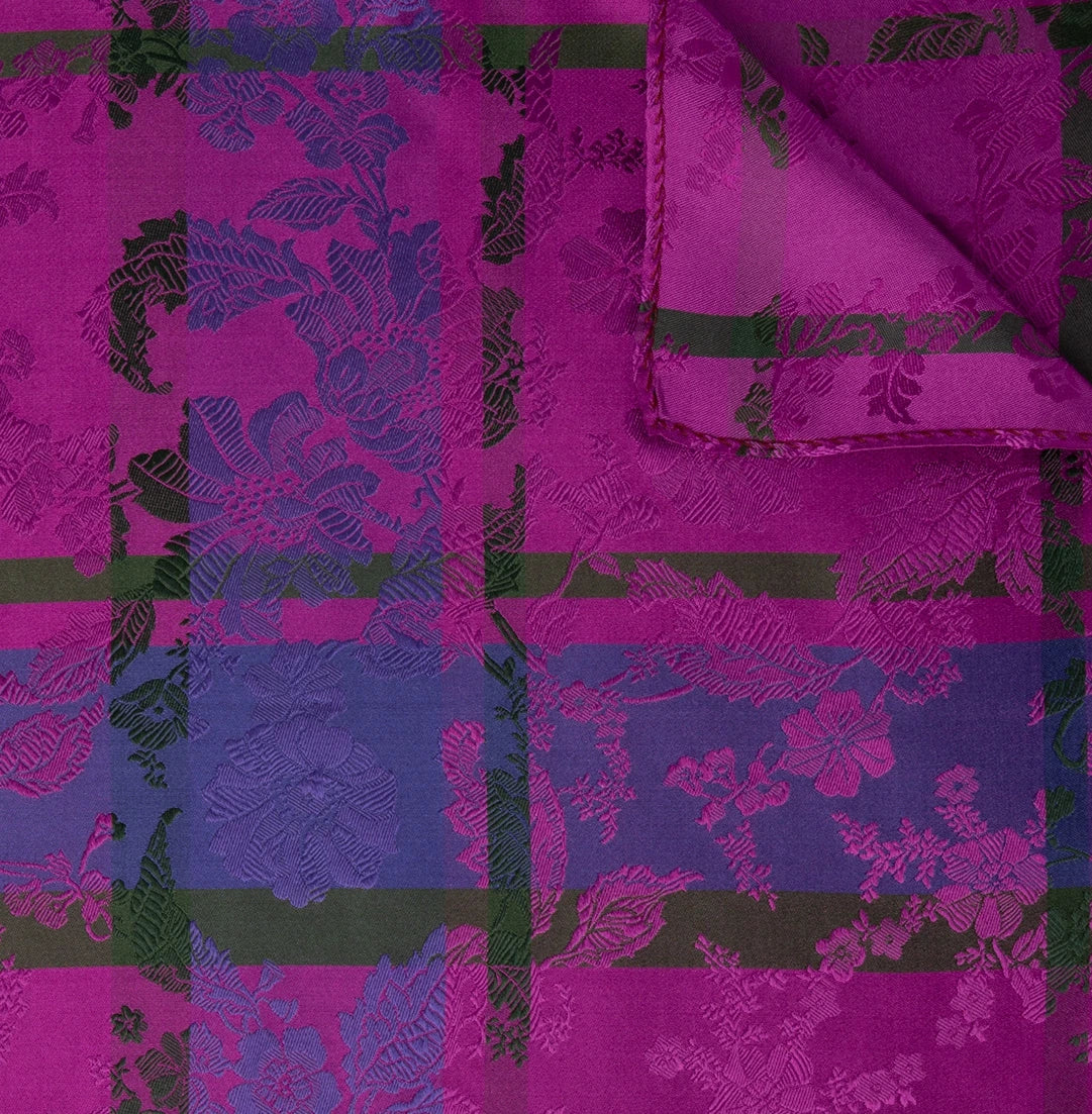 Herborg silk scarf-013-70x70-fuchsia/green/purple