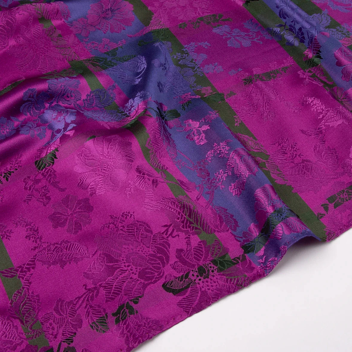 Herborg silk scarf-013-70x70-fuchsia/green/purple