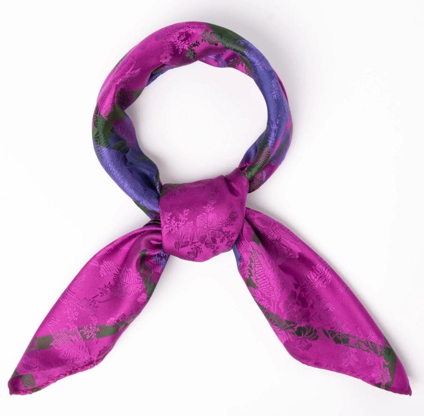 Herborg silk scarf-013-70x70-fuchsia/green/purple