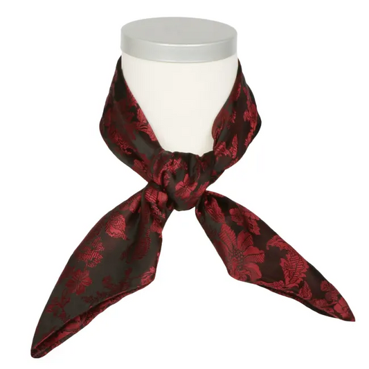 Herborg *004* silk scarf 70cm x 70cm-red/black