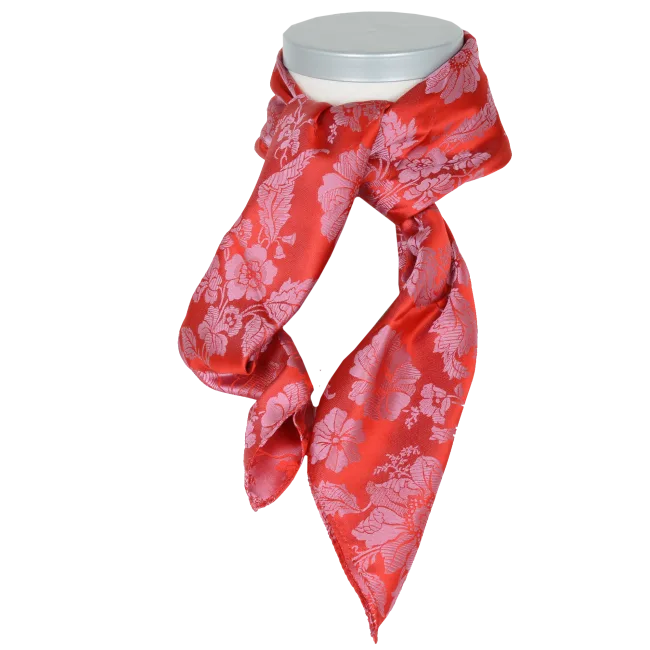 Herborg *114* silk scarf 70cm x 70cm-red/pink