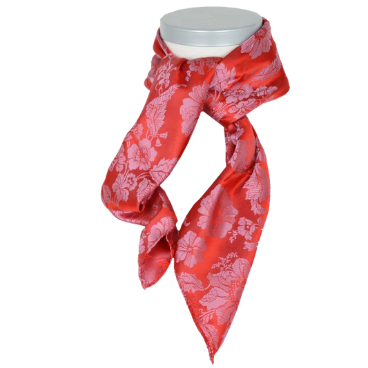 Silk scarf-Herborg *114*  70cm x 70cm-red/pink