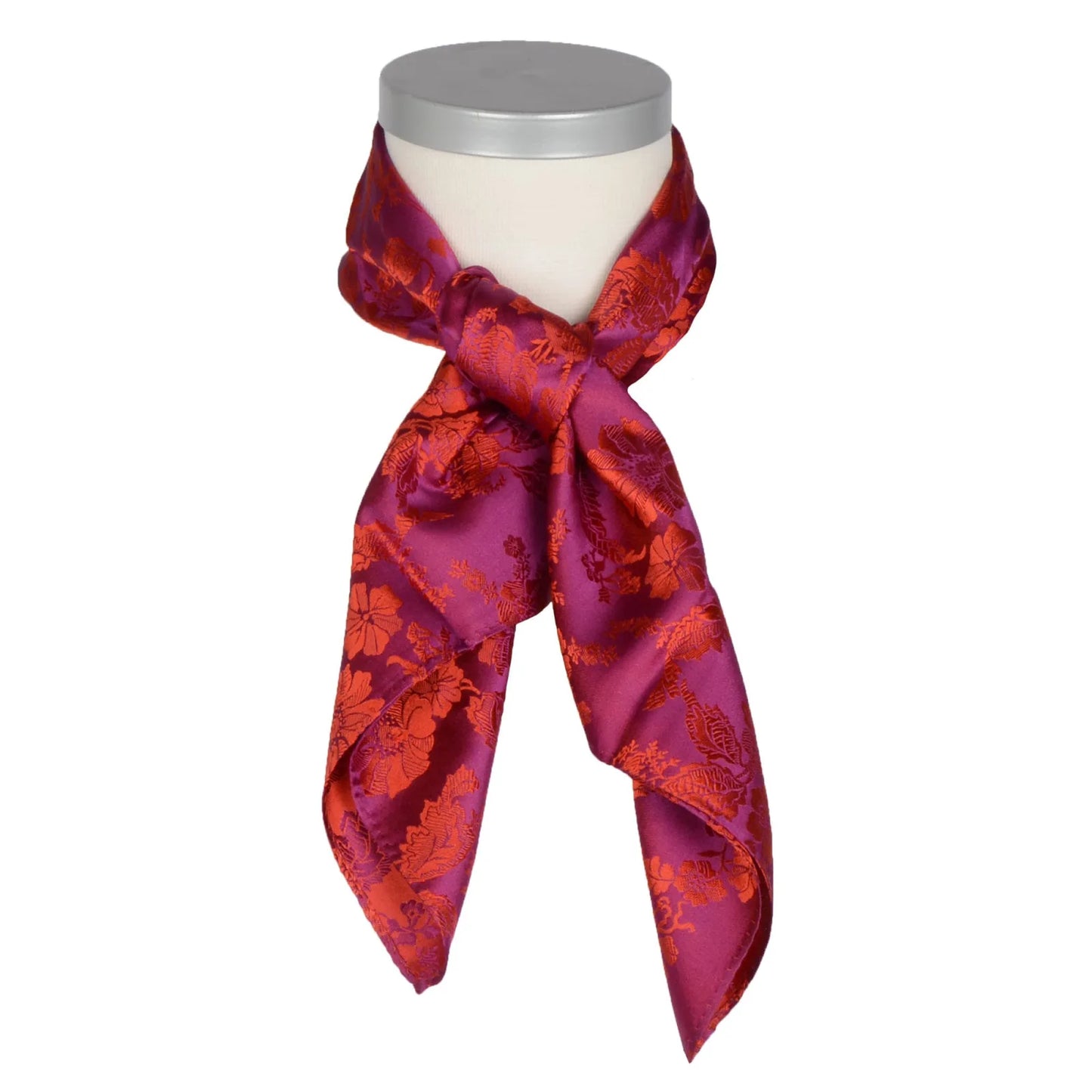 Herborg silk scarf-115-70x70-orange/purple