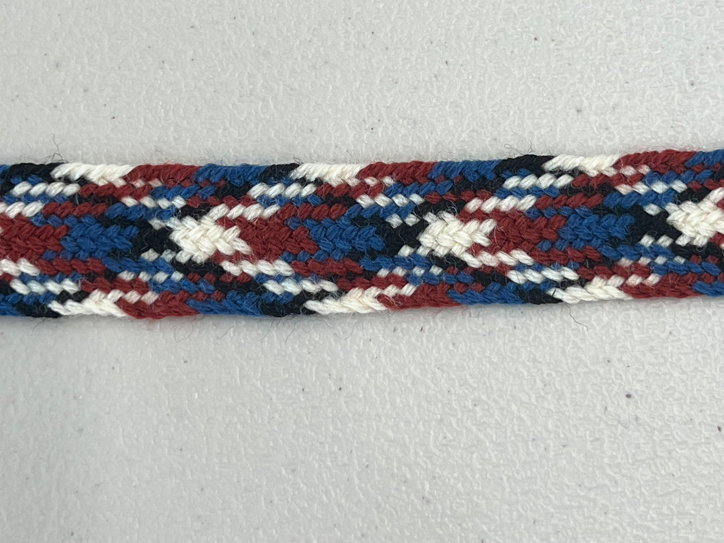 Stocking tie #12-wool- blue/rose/white/black