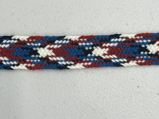 Stocking tie #12-wool- blue/rose/white/black