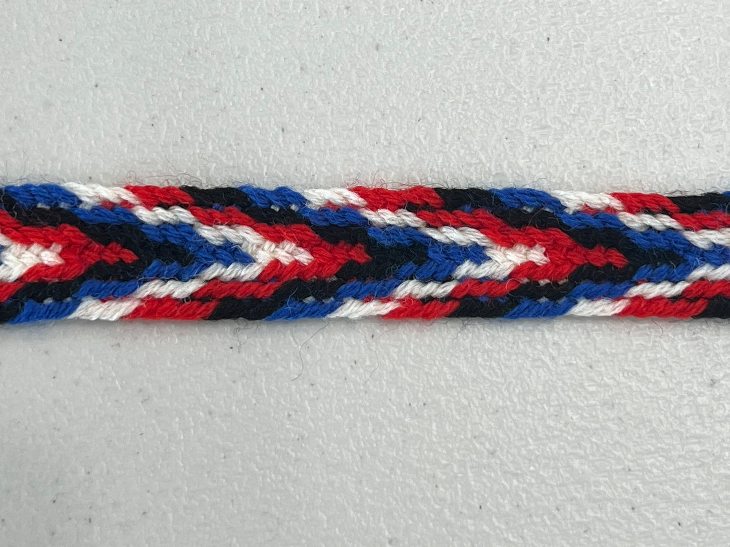 Stocking tie #14B-wool-red/blue/white/black