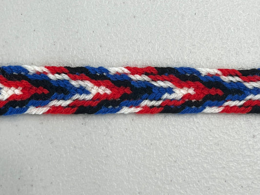 Stocking tie #14B-wool-red/blue/white/black