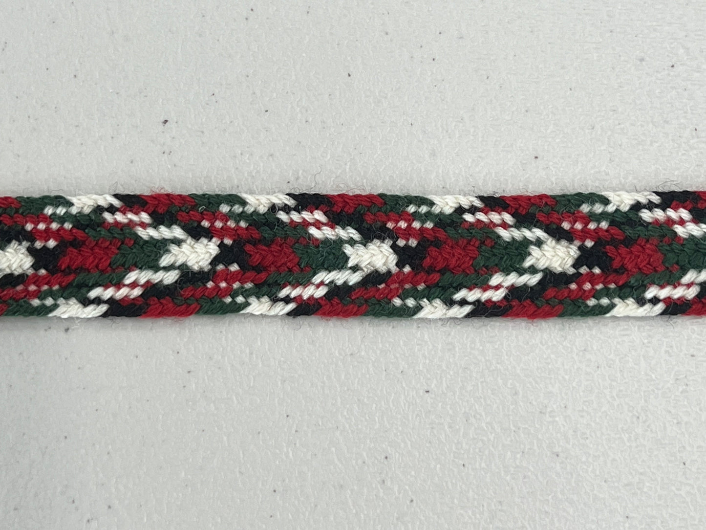 Stocking tie #15-wool-green/white/red/black