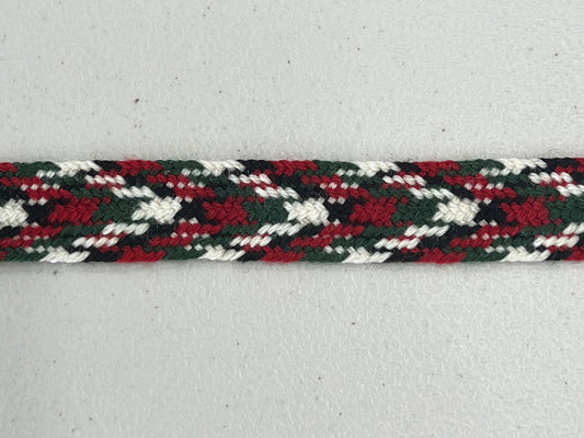 Stocking tie #15-wool-green/white/red/black