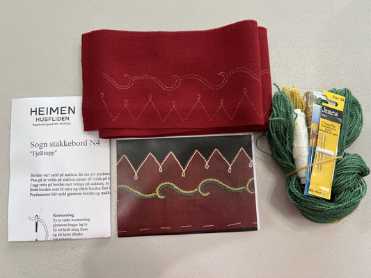 Skirt trim & embroidery kit-Sogn Fjelltopp-red