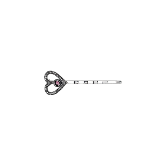 Hairpin-950100 with stone-oxidized silver