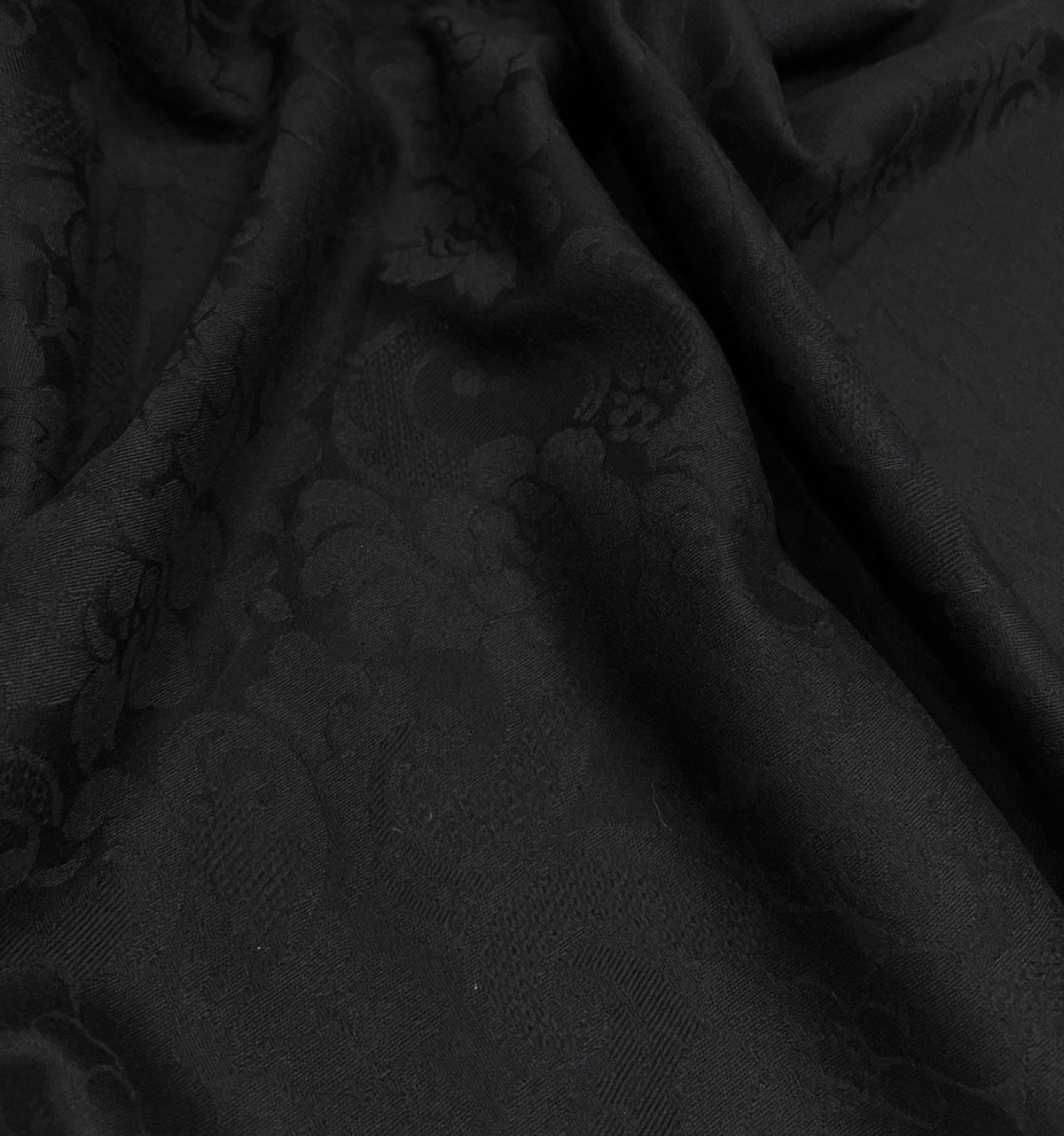 Wool fabric-Damask-4920-100% wool-150 cm wide-black 101