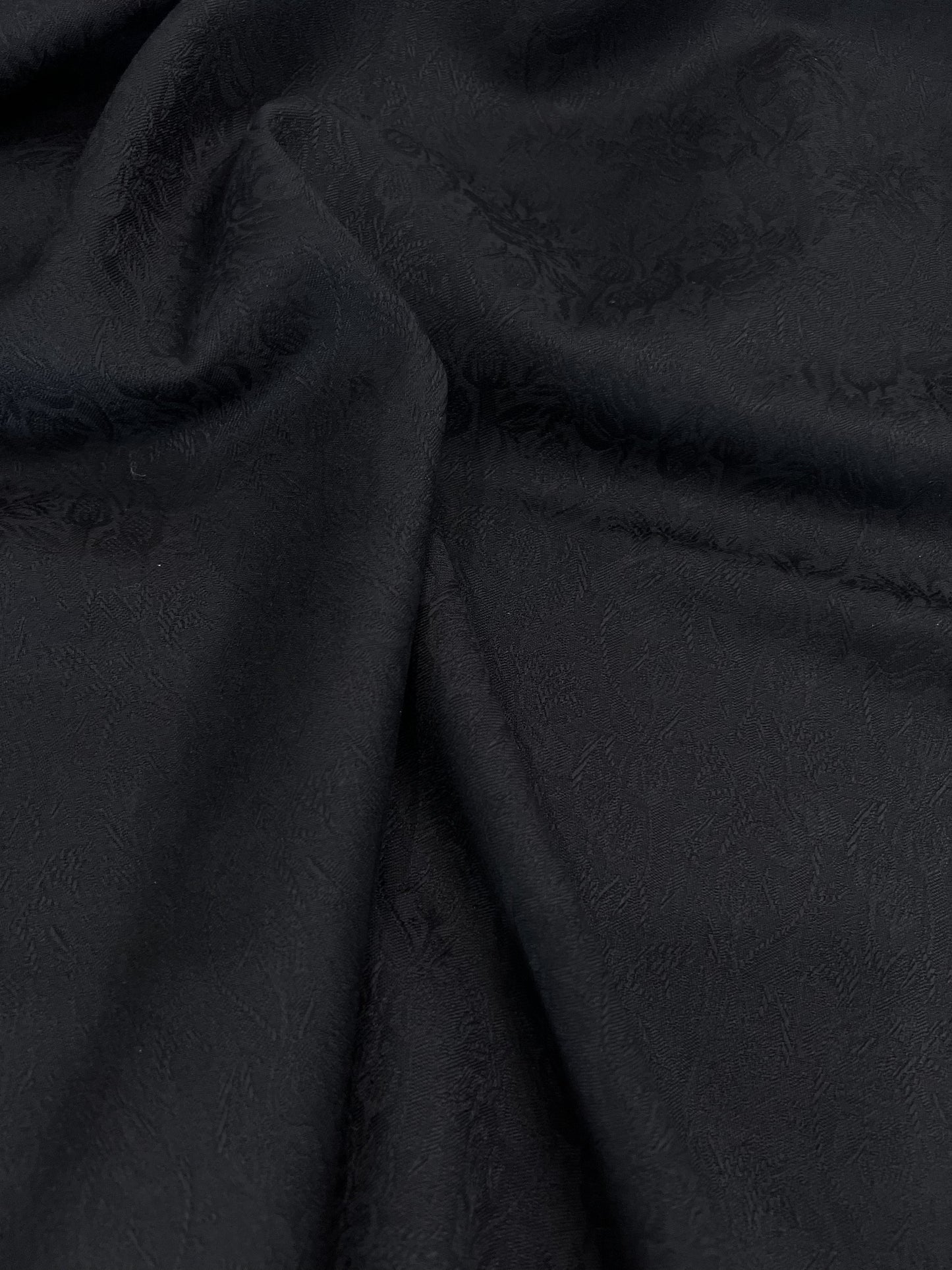 Wool fabric-Monique-100% wool jacquard-150 cm wide-black  REMNANT!
