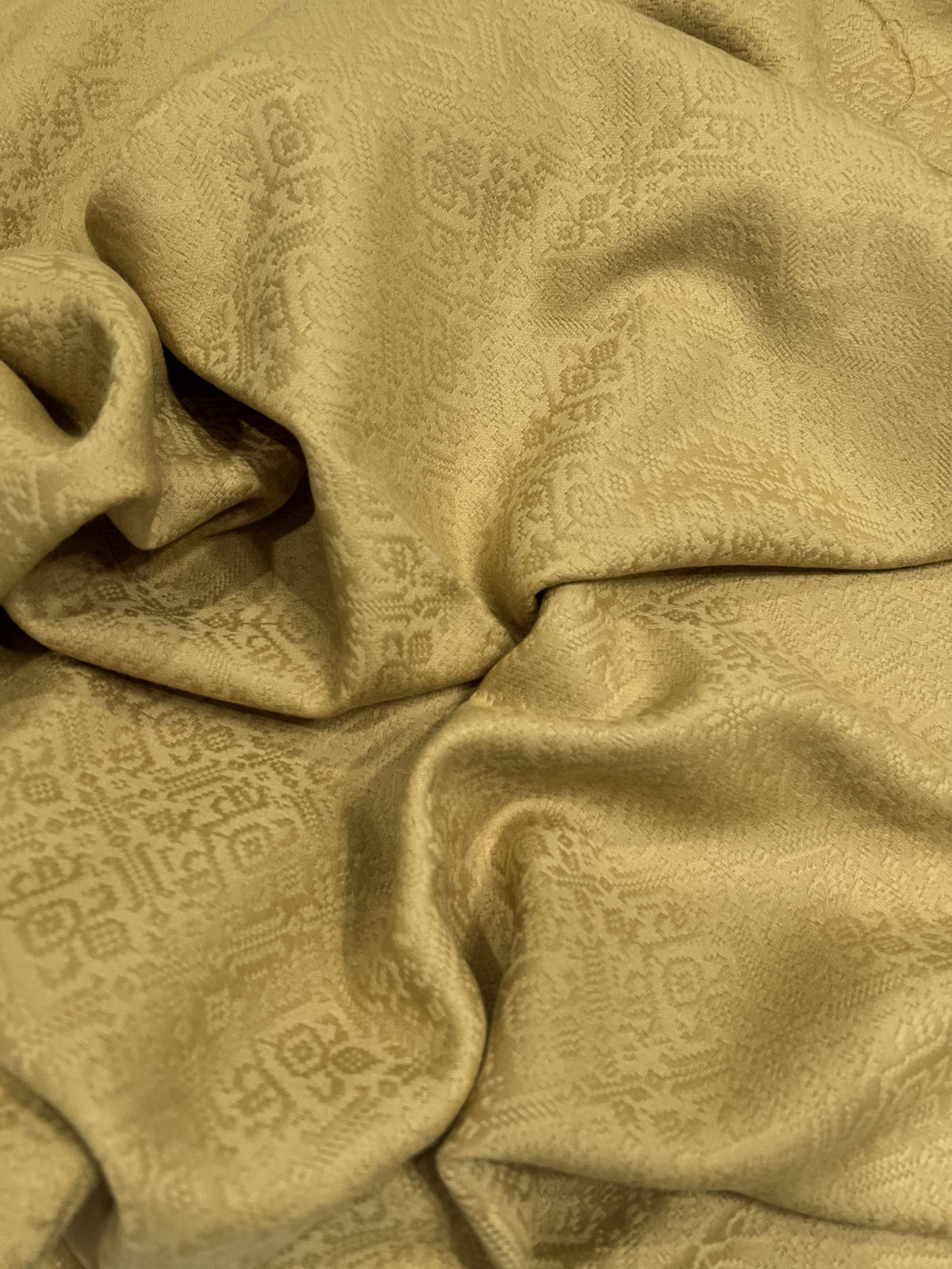 Wool fabric-Damask floral-100% wool-140 cm wide-gold