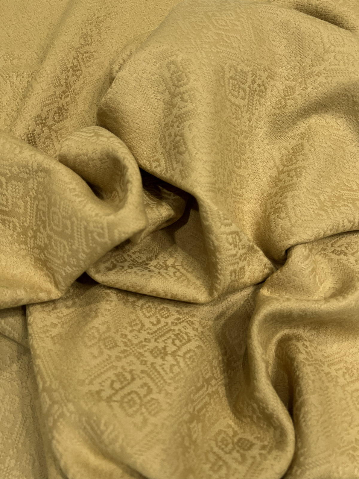 Wool fabric-Damask floral-100% wool-140 cm wide-gold