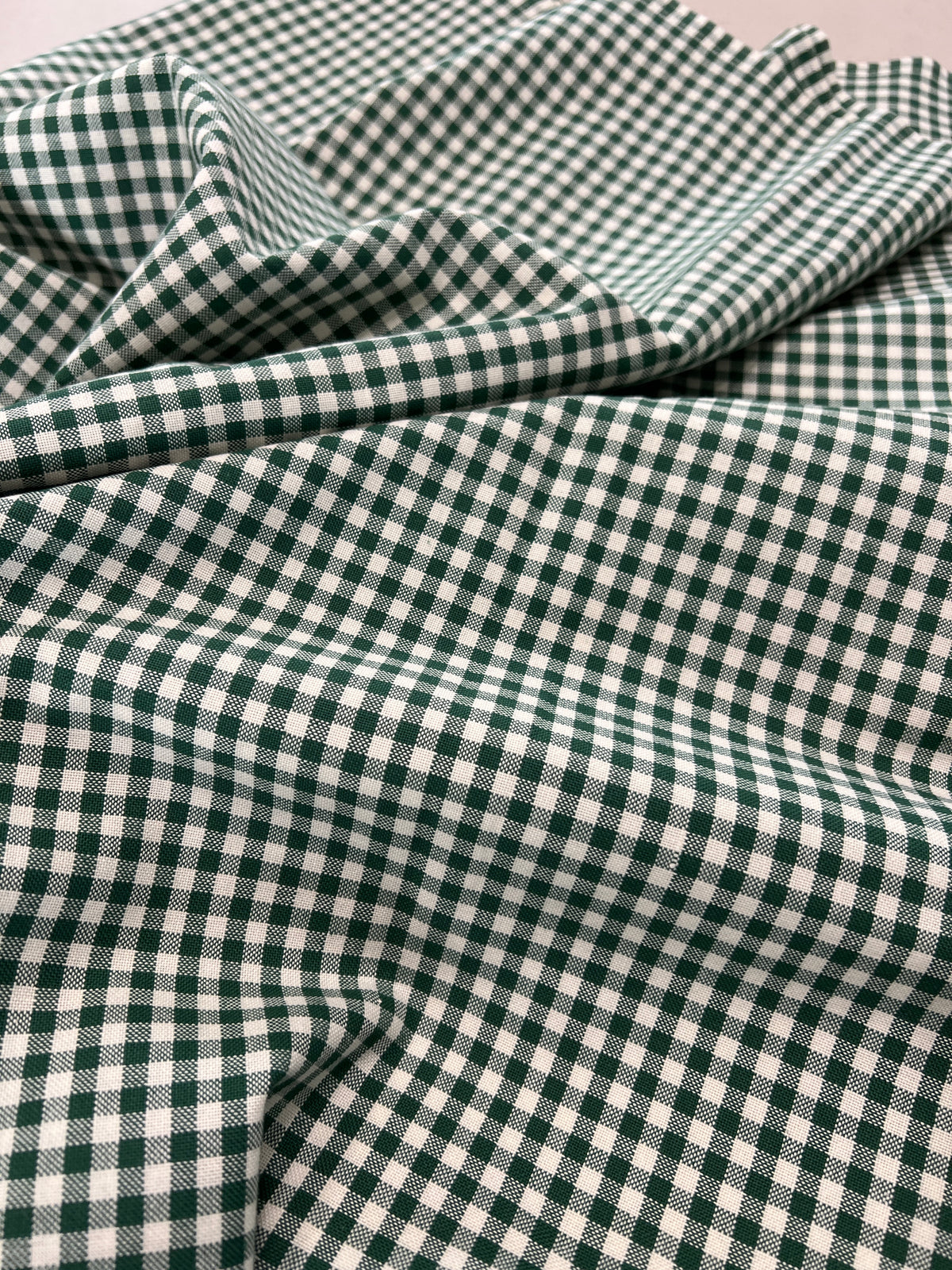 Cotton fabric-Gingham Rute 28-100% cotton-150 cm wide-green/white