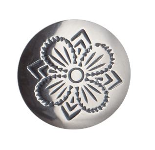 Button-087100-4 leaf flat 19mm medium-oxidized silver
