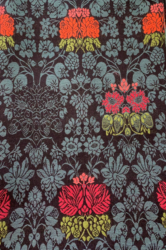 Wool fabric-4216-Kalemank 1700s Reproduction damask wool-blue 780