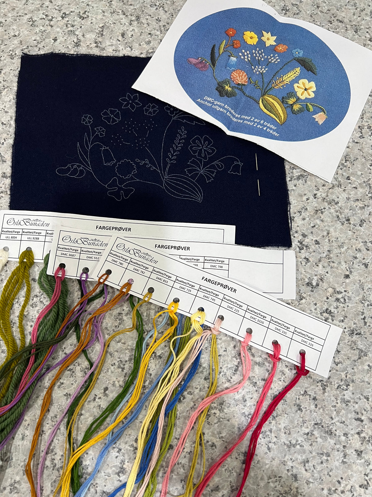 Bunad embroidery practice kit-Oslo Bunad-light blue