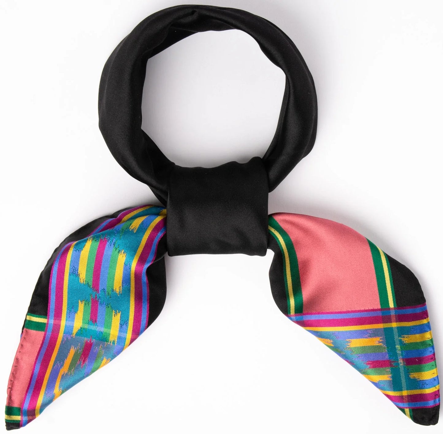 Ildbord silk scarf-006-74x74-blue/pink/black