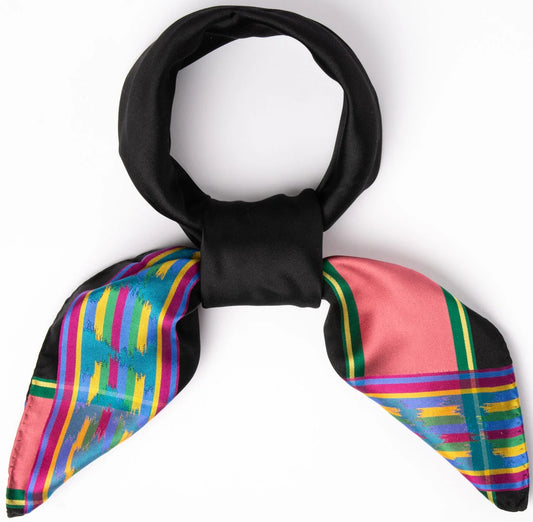 Ildbord silk scarf-006-74x74-blue/pink/black