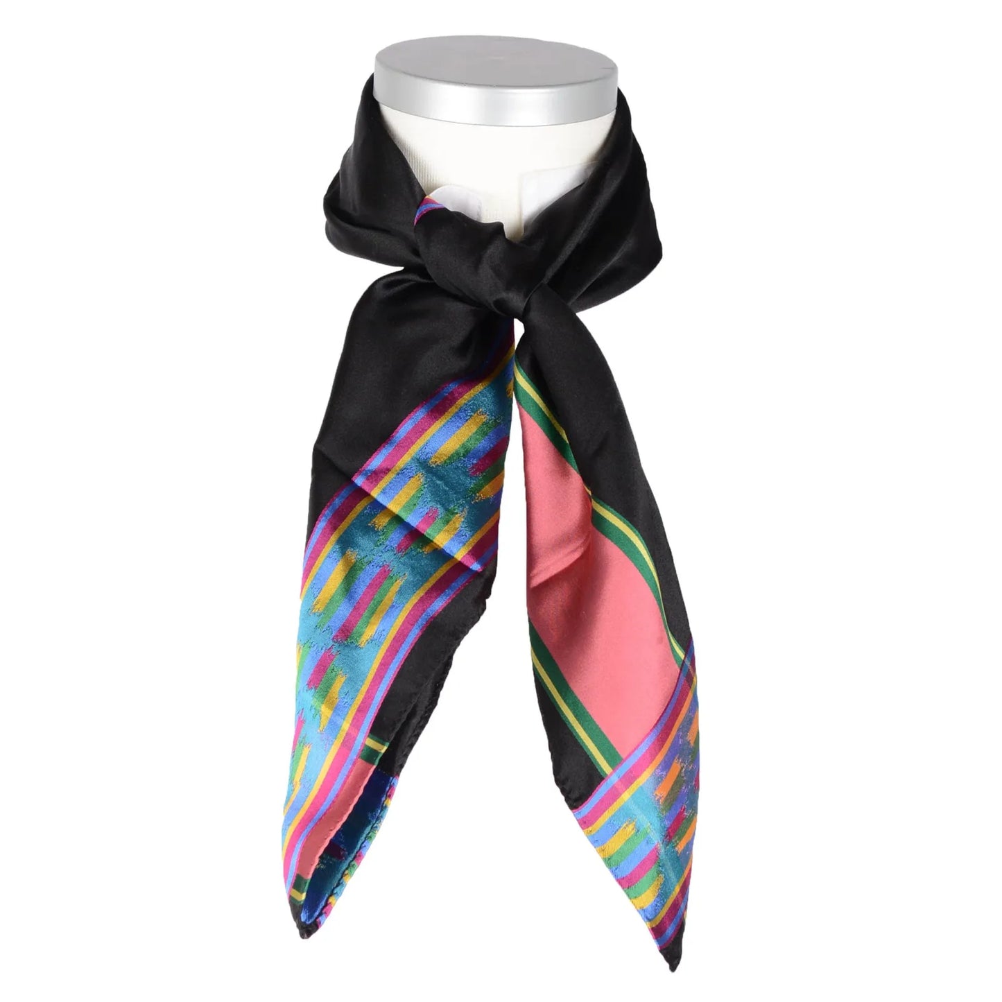Ildbord silk scarf-006-74x74-blue/pink/black