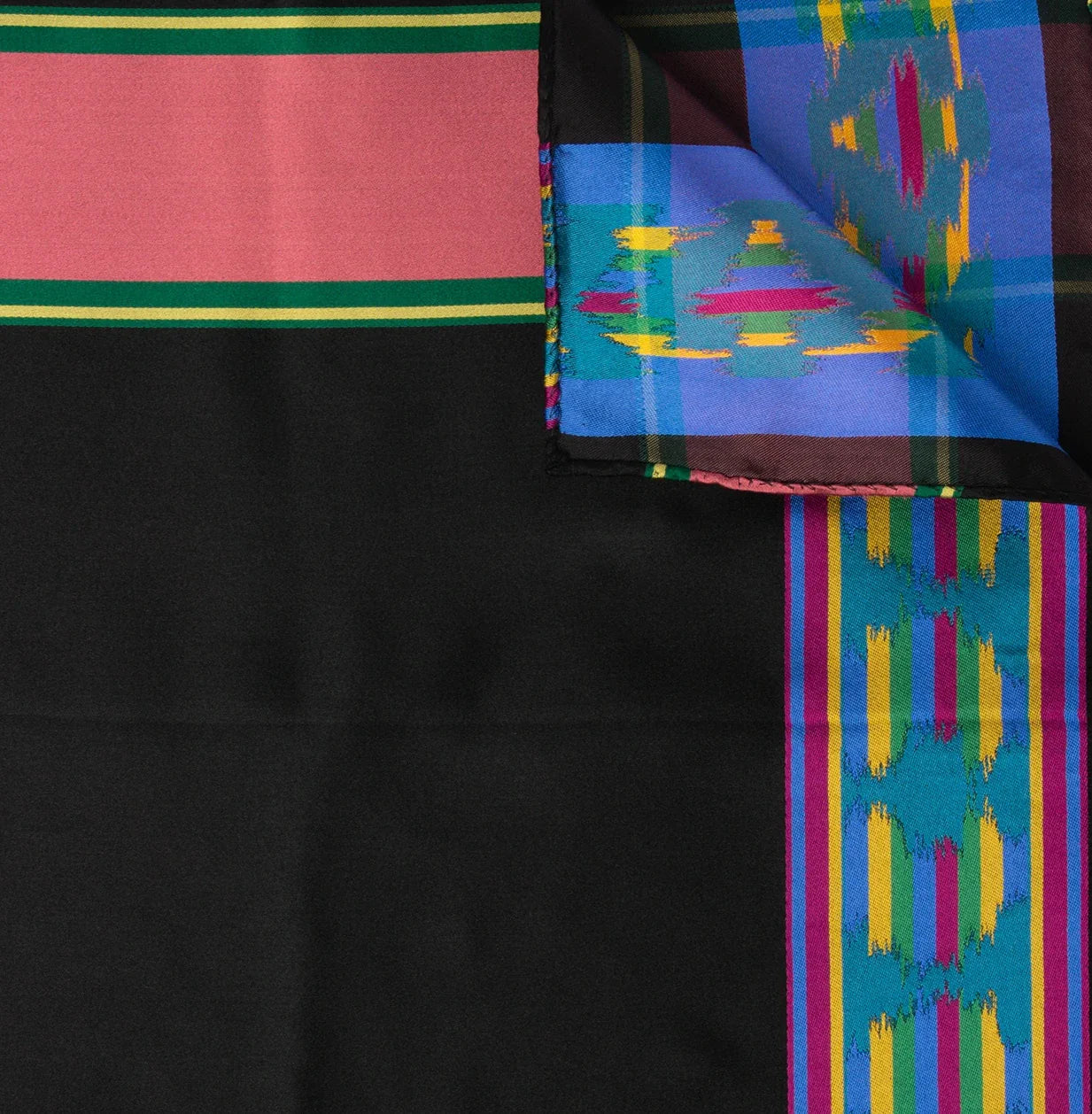 Ildbord silk scarf-006-74x74-blue/pink/black