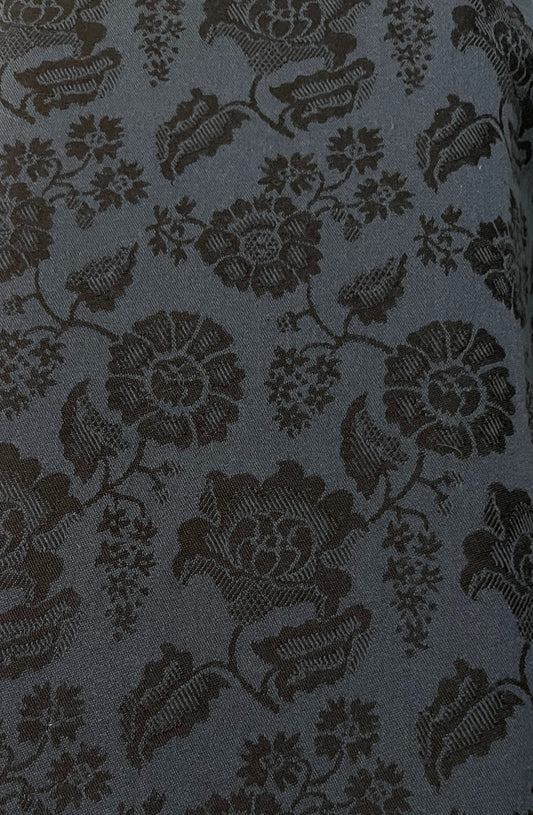 Damask silk/wool-Navy/Black