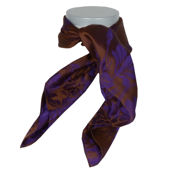 Jubileum silk scarf-311-70x70-brown/purple