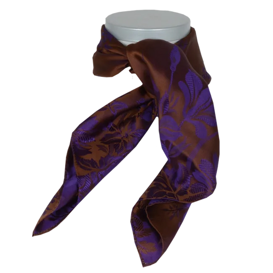 Jubileum silk scarf-311-70x70-brown/purple