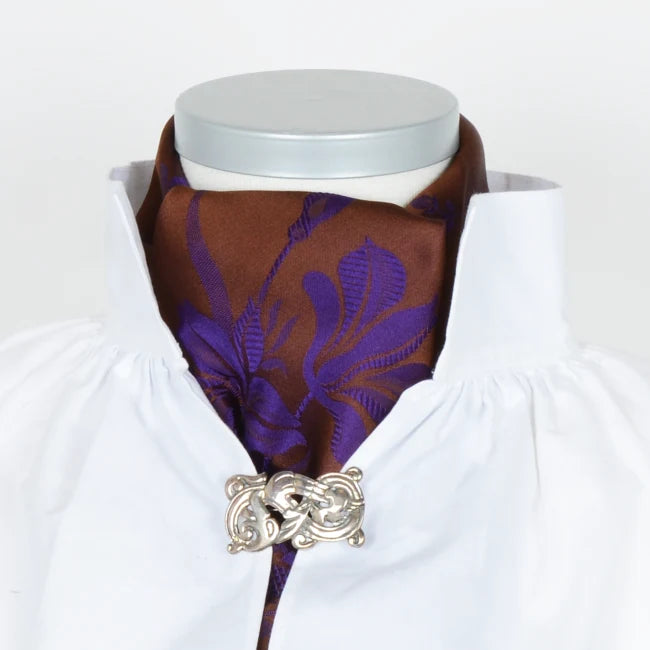 Jubileum silk scarf-311-70x70-brown/purple