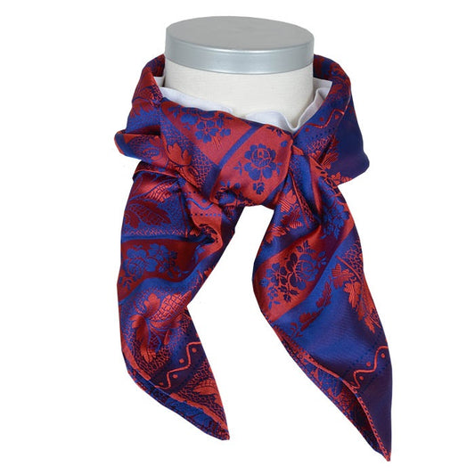 Lise *114* silk scarf 75cm x 75cm-red/blue