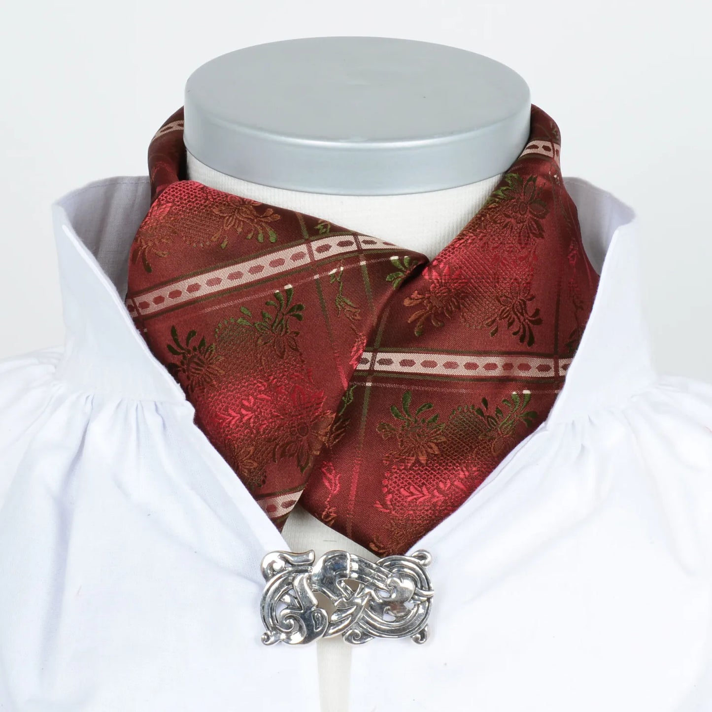 Maria silk scarf-002-75x75-rust/green